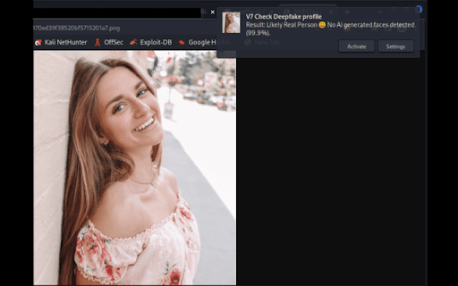 Deep Fake Detector  from Chrome web store to be run with OffiDocs Chromium online