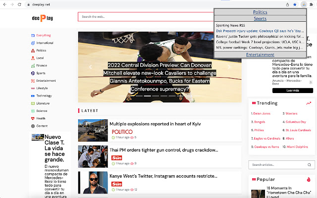 Deeplay News Feed dal Chrome Web Store da eseguire con OffiDocs Chromium online