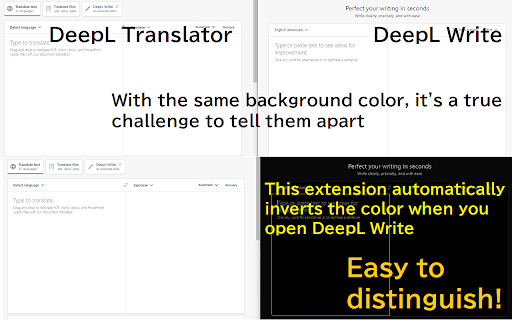 DeepL Write Invert Colors  from Chrome web store to be run with OffiDocs Chromium online