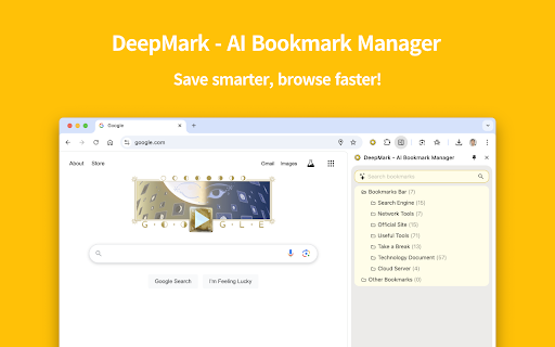 DeepMark AI Bookmark Manager  from Chrome web store to be run with OffiDocs Chromium online