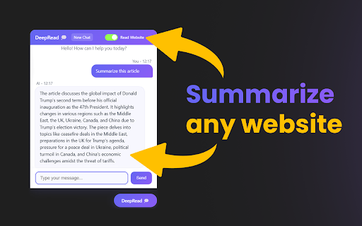 DeepRead AI  from Chrome web store to be run with OffiDocs Chromium online