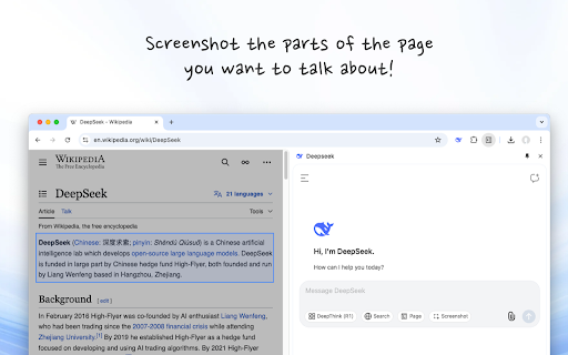 deepseek™ AI Assistant  from Chrome web store to be run with OffiDocs Chromium online