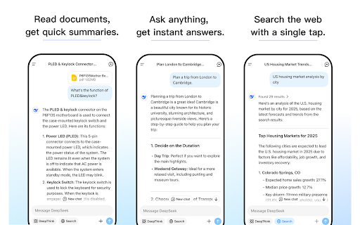DeepSeek AI Assistant for chrome  from Chrome web store to be run with OffiDocs Chromium online