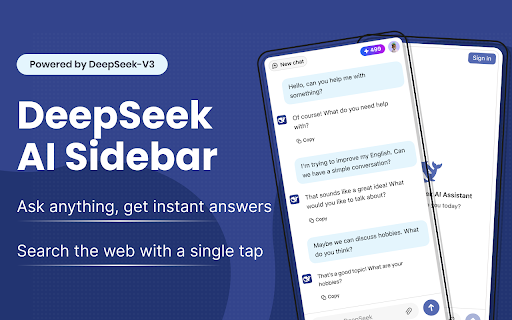 DeepSeek AI Sidebar  from Chrome web store to be run with OffiDocs Chromium online
