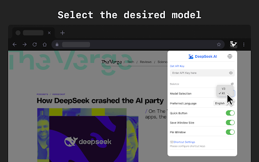 deepseek ai – the fastest AI search assistant  from Chrome web store to be run with OffiDocs Chromium online
