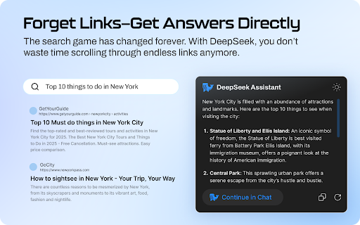 DeepSeek Assistant: AI Chat, Minibar, SidePanel  Search  from Chrome web store to be run with OffiDocs Chromium online