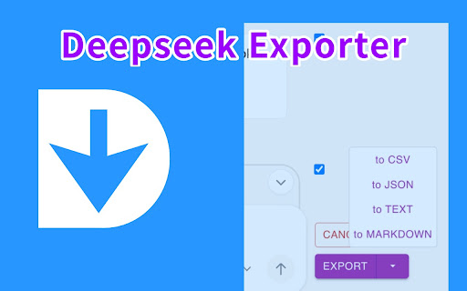 DeepSeek Exporter Extract chat convos easily  from Chrome web store to be run with OffiDocs Chromium online