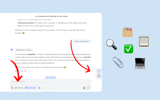 DeepSeek Folders, Search  Prompts ChatFolders: Projects  Chat Organizer  from Chrome web store to be run with OffiDocs Chromium online