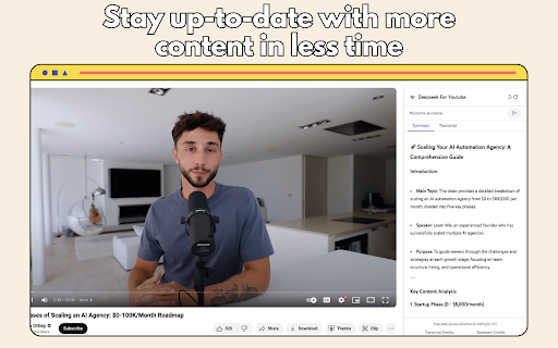 DeepSeek For YouTube  from Chrome web store to be run with OffiDocs Chromium online