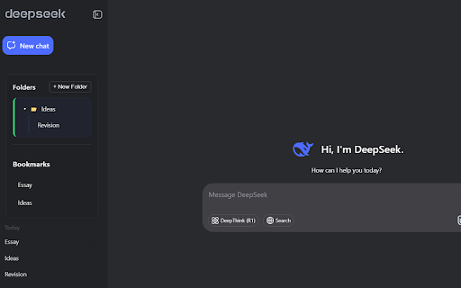 DeepSeek Organizer  from Chrome web store to be run with OffiDocs Chromium online