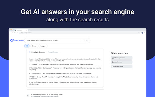DeepSeeks AI  from Chrome web store to be run with OffiDocs Chromium online