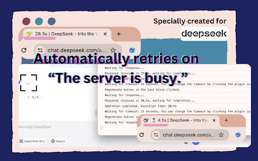 DeepSeek Server Busy  from Chrome web store to be run with OffiDocs Chromium online