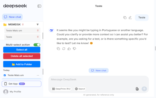 Deep Seek Trash  from Chrome web store to be run with OffiDocs Chromium online