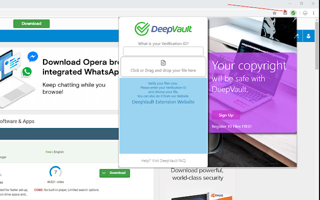DeepVault  from Chrome web store to be run with OffiDocs Chromium online