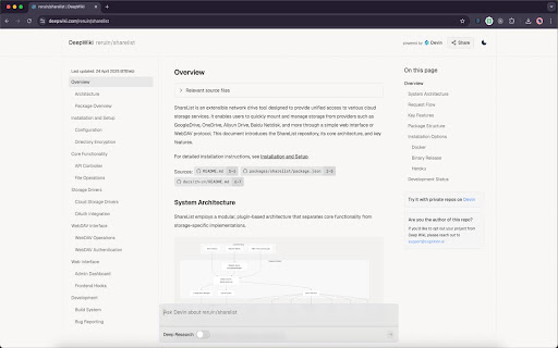 Deepwiki  from Chrome web store to be run with OffiDocs Chromium online