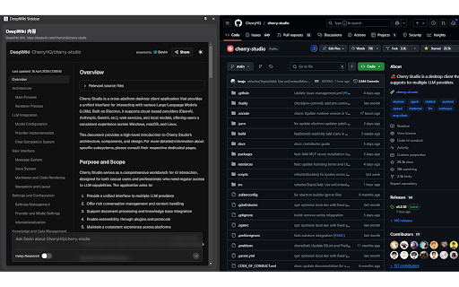 DeepWiki Sidebar  from Chrome web store to be run with OffiDocs Chromium online