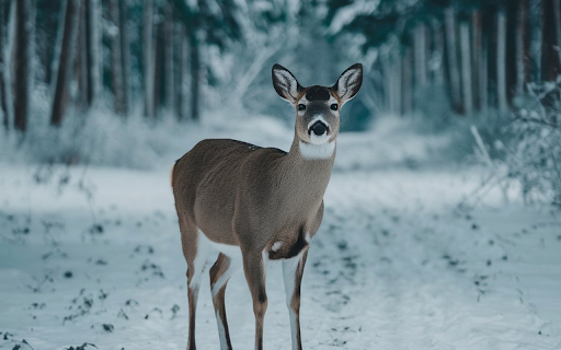 Deer in the snowy forest  from Chrome web store to be run with OffiDocs Chromium online