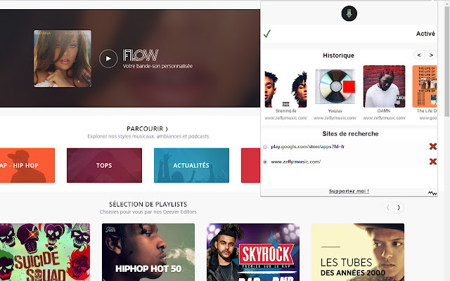 Deezdl  from Chrome web store to be run with OffiDocs Chromium online