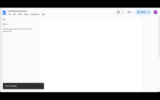 Default Viewing Mode for Google Docs  from Chrome web store to be run with OffiDocs Chromium online