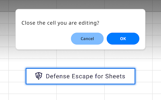 Defense Escape for Sheets  from Chrome web store to be run with OffiDocs Chromium online