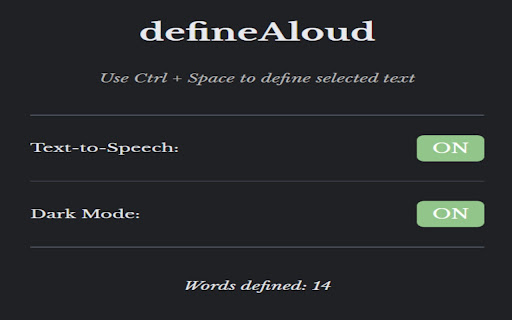 DefineAloud  from Chrome web store to be run with OffiDocs Chromium online