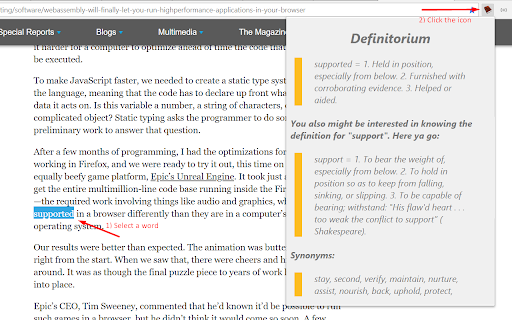 Definitorium  from Chrome web store to be run with OffiDocs Chromium online