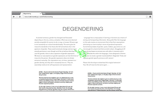 DeGendering  from Chrome web store to be run with OffiDocs Chromium online