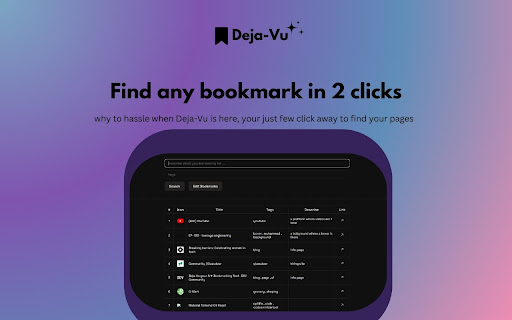 Deja Vu : AI powerd Tool  from Chrome web store to be run with OffiDocs Chromium online