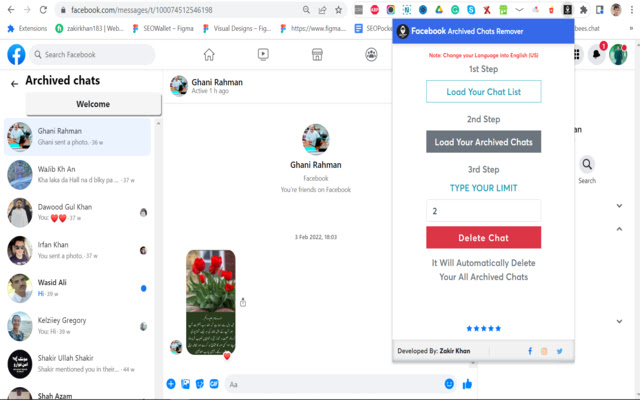 Delete All Archived Chats on Facebook 2022  from Chrome web store to be run with OffiDocs Chromium online