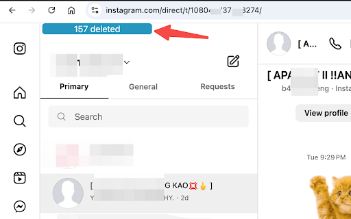 Delete All Instagram Messages  from Chrome web store to be run with OffiDocs Chromium online