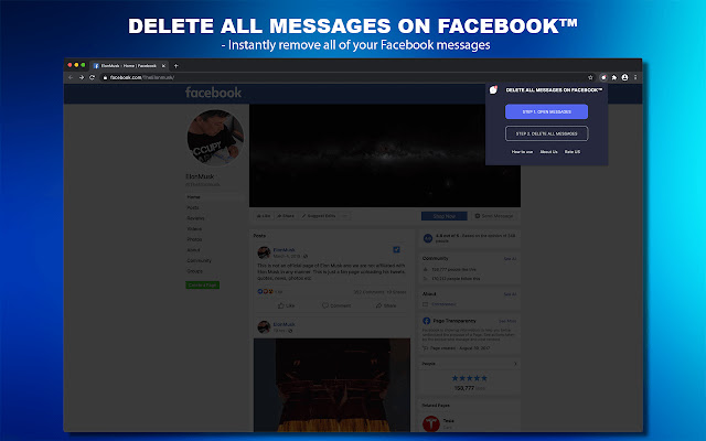 Delete All Messages on Facebook™  from Chrome web store to be run with OffiDocs Chromium online