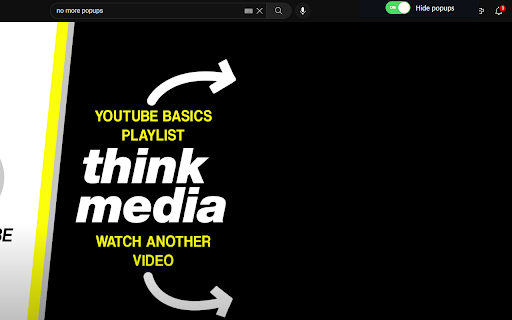 Delete YT popup  from Chrome web store to be run with OffiDocs Chromium online