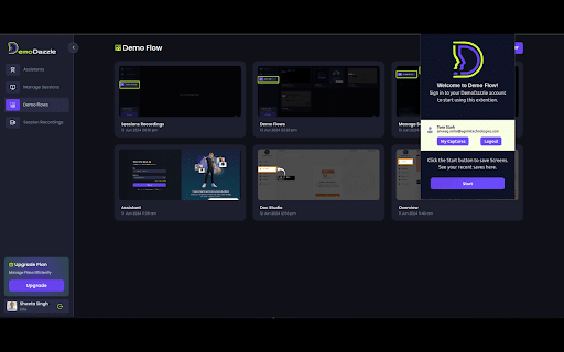 Demo Flow  from Chrome web store to be run with OffiDocs Chromium online