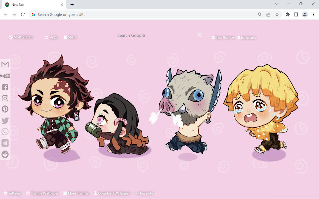 Demon Slayer Chibi Wallpaper  from Chrome web store to be run with OffiDocs Chromium online