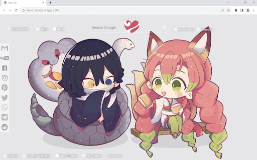 Demon Slayer Chibi Wallpaper New Tab  from Chrome web store to be run with OffiDocs Chromium online
