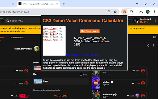Demo Voice Command Calculator CS2  from Chrome web store to be run with OffiDocs Chromium online