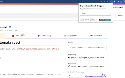 Dependency Install Swapper  from Chrome web store to be run with OffiDocs Chromium online