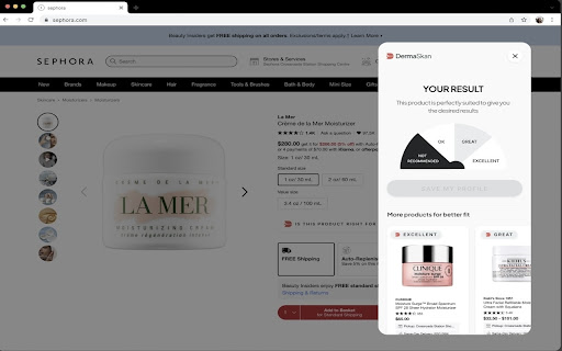 DermaSkan: Sephora Skincare Shopping Assistant  from Chrome web store to be run with OffiDocs Chromium online