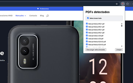 Descargador de PDFs  from Chrome web store to be run with OffiDocs Chromium online