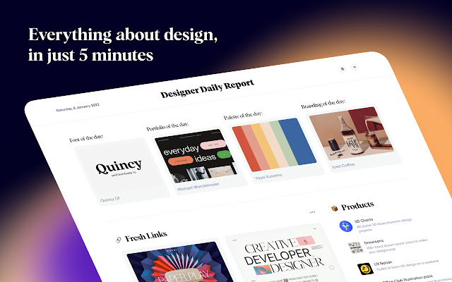 Designer Daily Report  from Chrome web store to be run with OffiDocs Chromium online