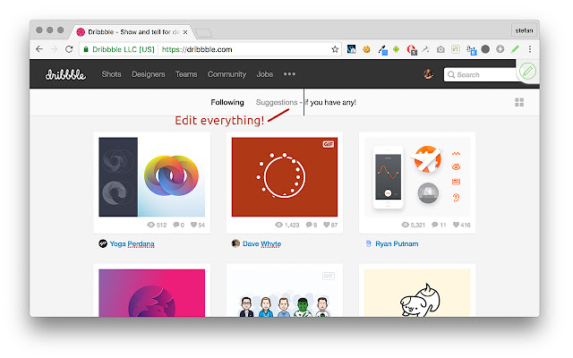 Design Mode  from Chrome web store to be run with OffiDocs Chromium online