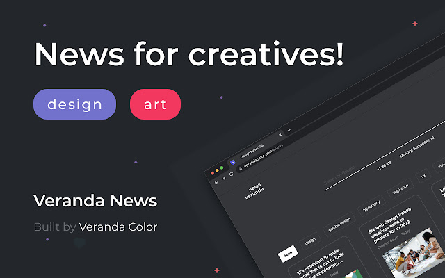 Design News Tab by Veranda  from Chrome web store to be run with OffiDocs Chromium online