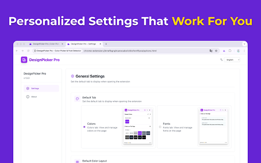 DesignPicker Color Picker  Font Detector  from Chrome web store to be run with OffiDocs Chromium online