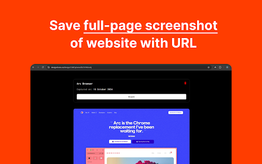 Designshots  from Chrome web store to be run with OffiDocs Chromium online