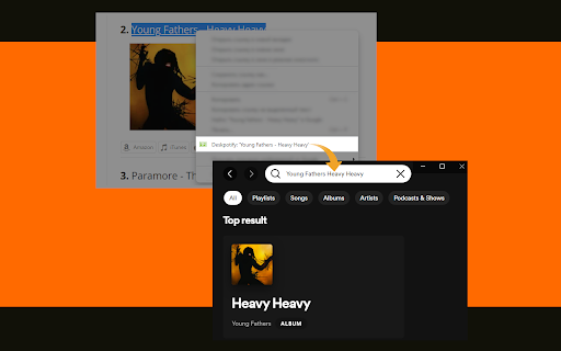 Deskpotify: Search in Spotify Desktop App  from Chrome web store to be run with OffiDocs Chromium online