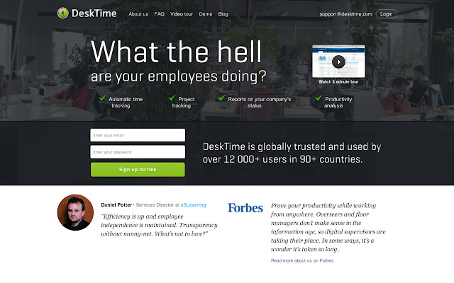 DeskTime  from Chrome web store to be run with OffiDocs Chromium online