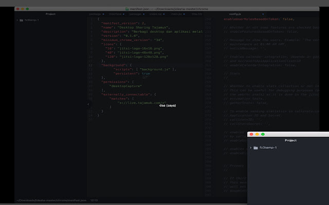 Desktop Sharing Tajamuk  from Chrome web store to be run with OffiDocs Chromium online