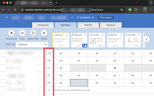 Desmos Dashboard Checkmarks  from Chrome web store to be run with OffiDocs Chromium online