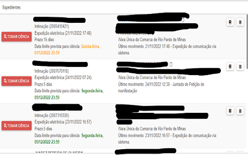Destaque de Prazos PJE TJMG  from Chrome web store to be run with OffiDocs Chromium online