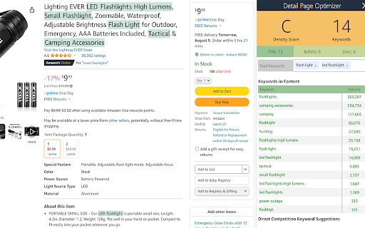 Detail Page Optimizer  from Chrome web store to be run with OffiDocs Chromium online